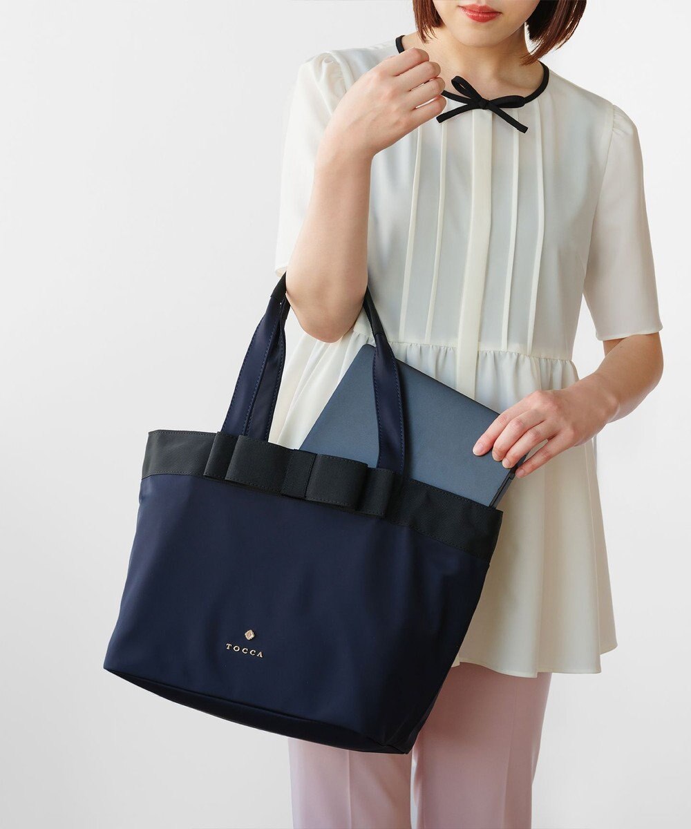 TOCCA 【撥水・A4サイズ対応】RIBBON BRICK A4TOTE トートバッグ 
