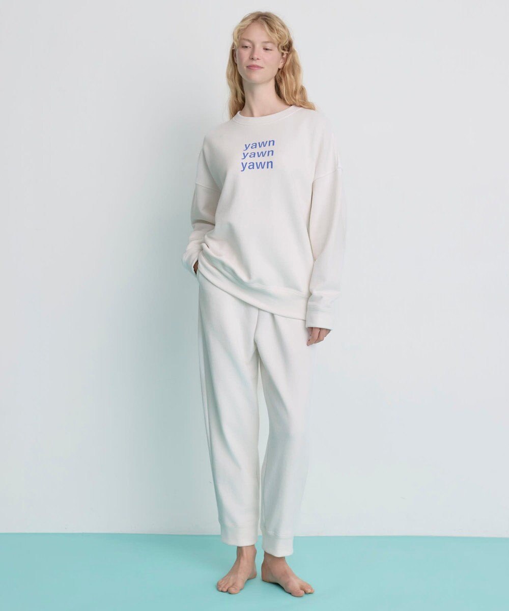 une nana cool 【綿100%】あくびのお嬢さんの裏毛プルオーバー 