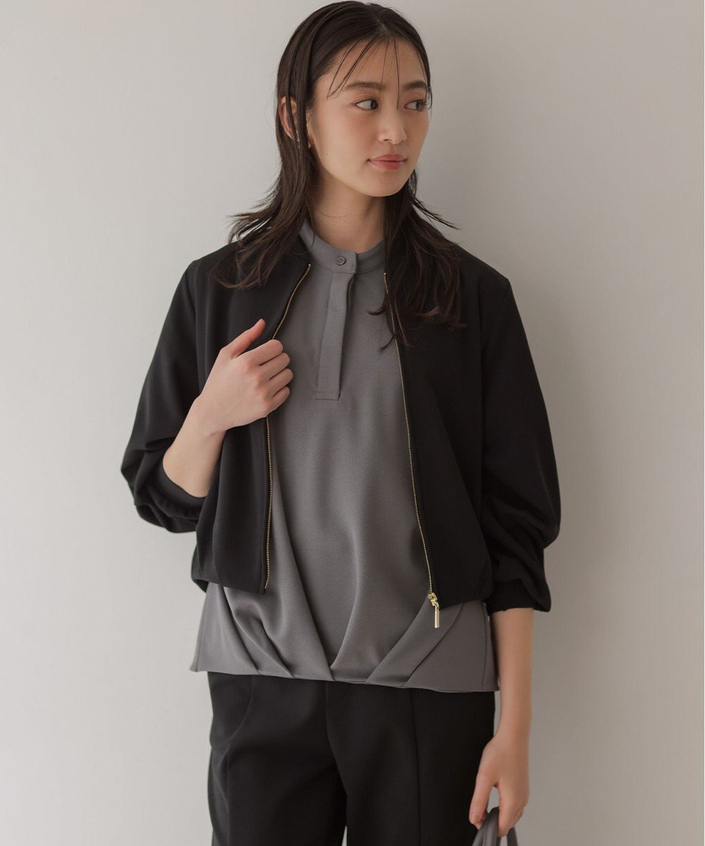 組曲 【WEB限定】ジョーゼットジャージー ブルゾン 