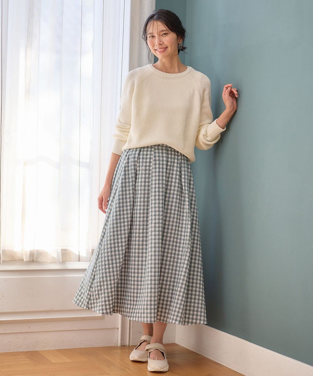 ANY 【洗濯機可/UVカット/アンチピリング】コットンメッシュニット 