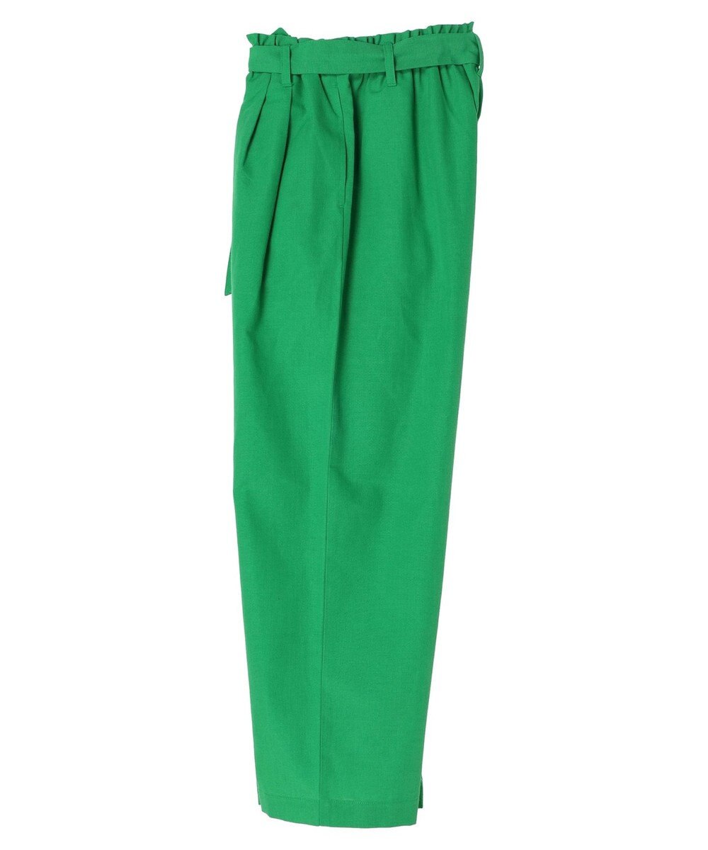 Green Parks 綿麻混リボン付ワイドパンツ 