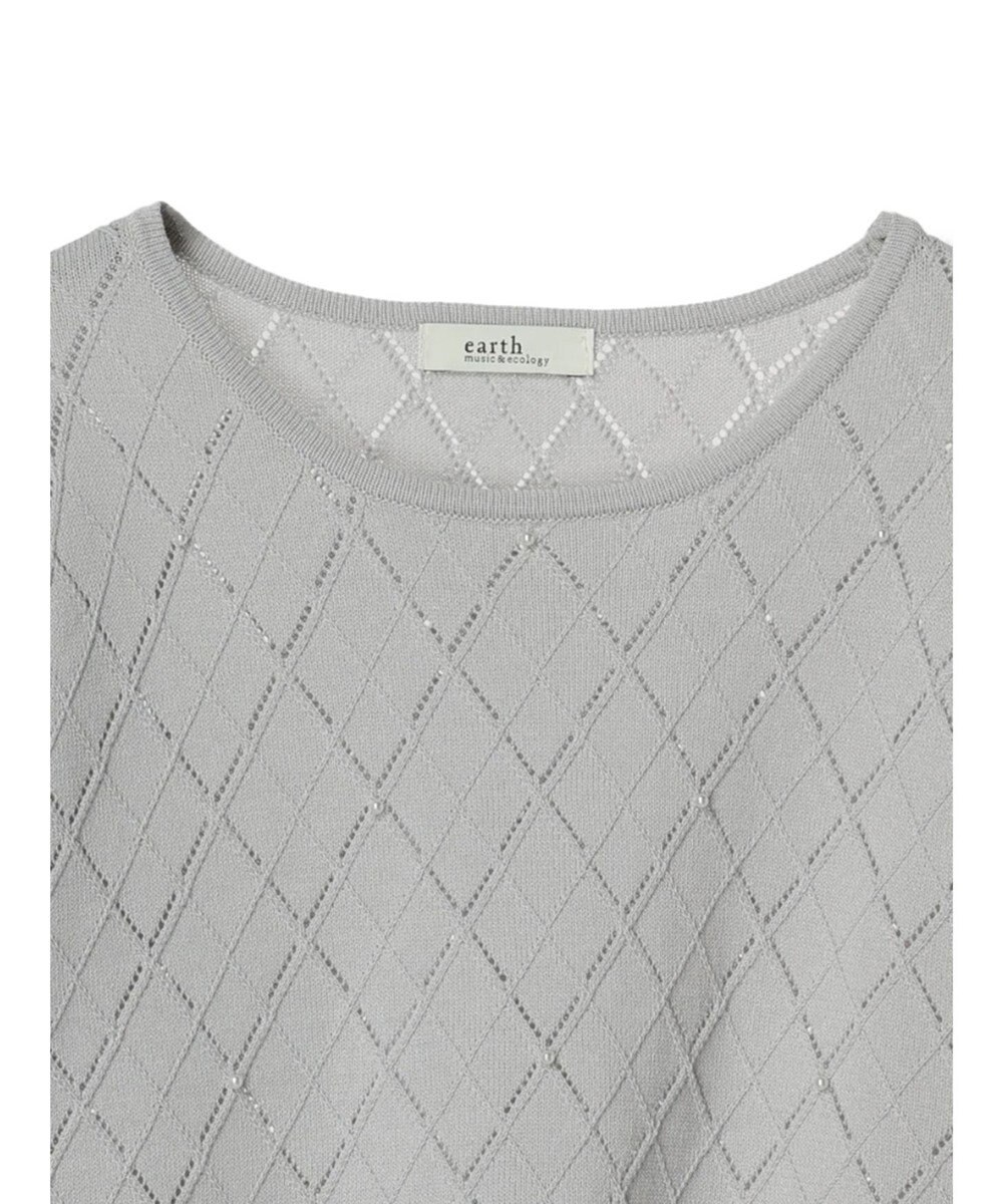 earth music&ecology アーガイルスカシパールニットプルオーバー 