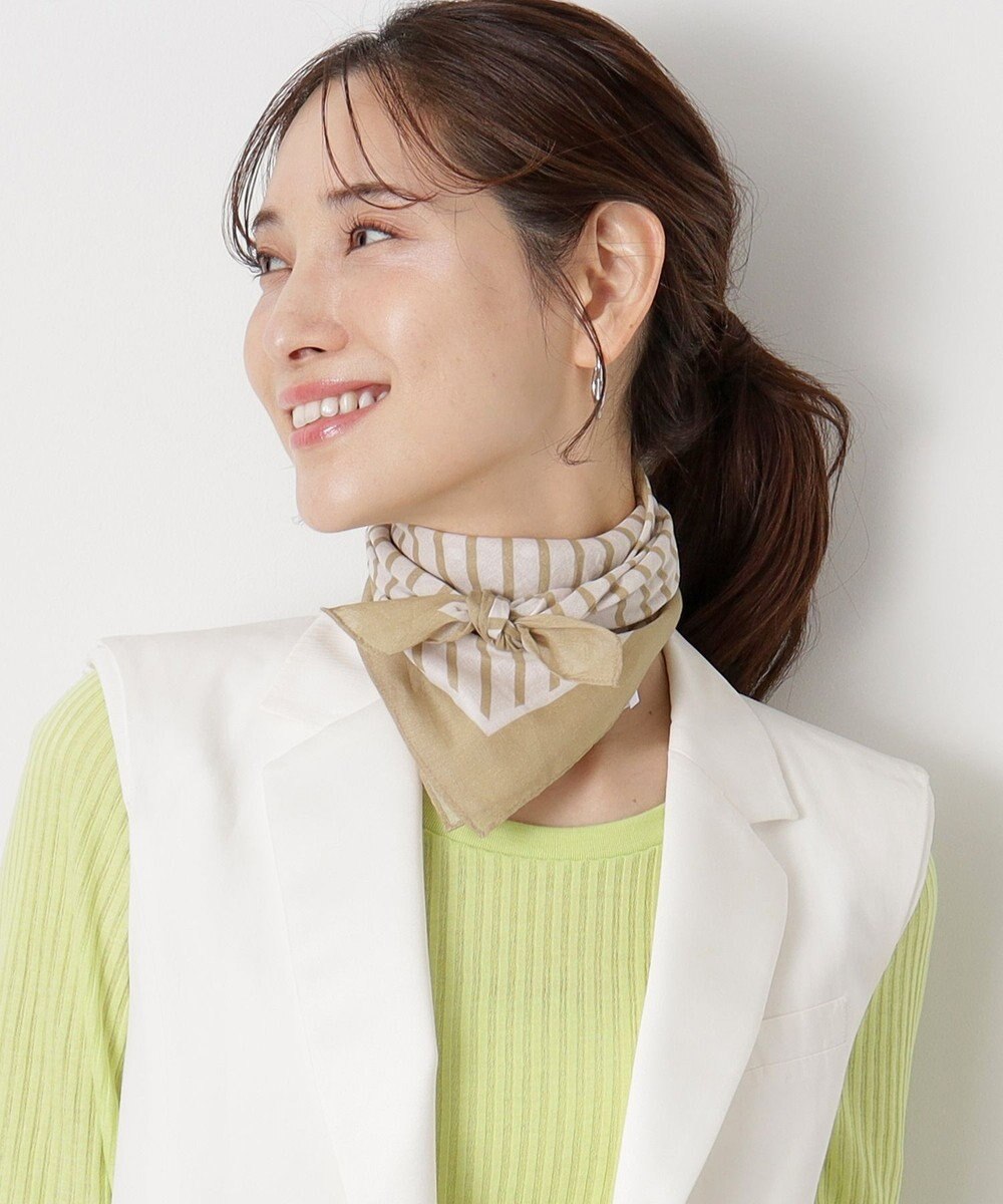 MOONBAT 【洗える/日本製】MACKINTOSH PHILOSOPHY チェックロゴ コットンスカーフ 65cm×65cm 