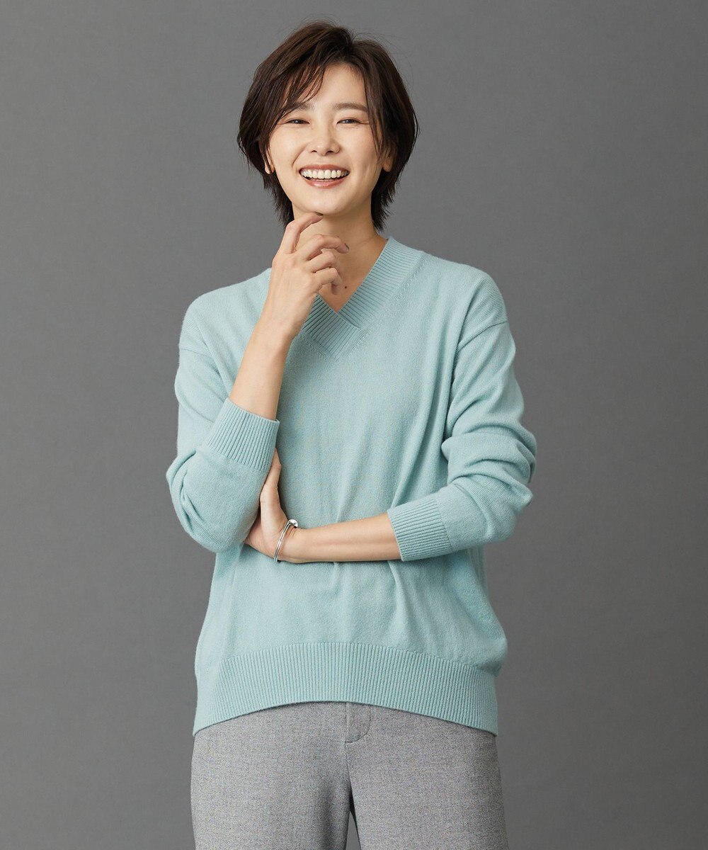 J.PRESS LADIES L 【洗える・WEB限定カラーあり】CASHMERE BLEND Vネック ニット 