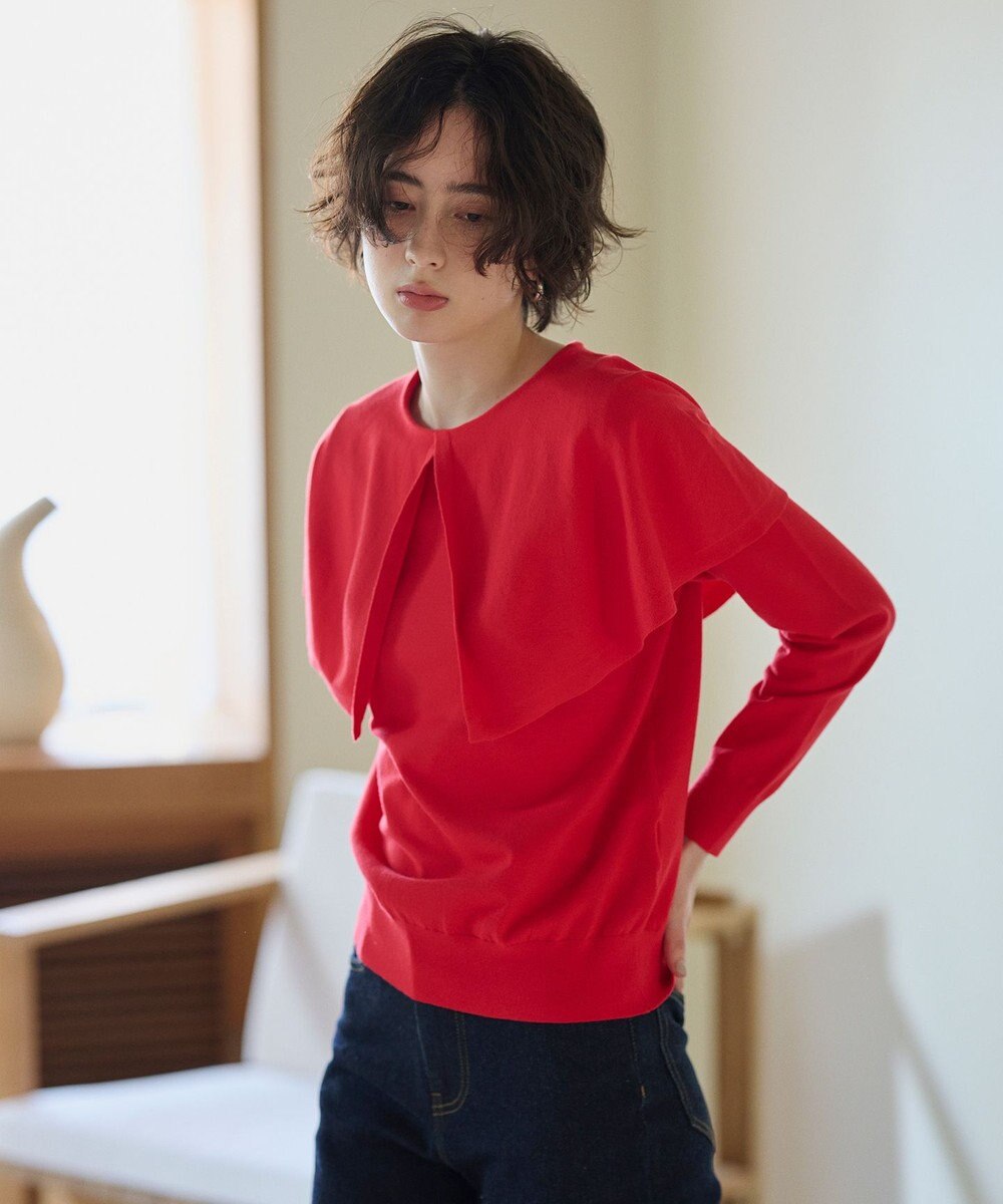 #Newans 【洗える】ケープカラープルオーバー 