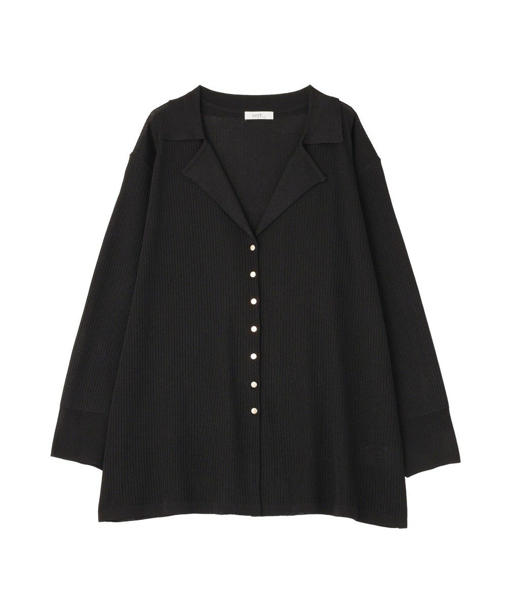 earth music&ecology テーラーカラーニットカーディガン 