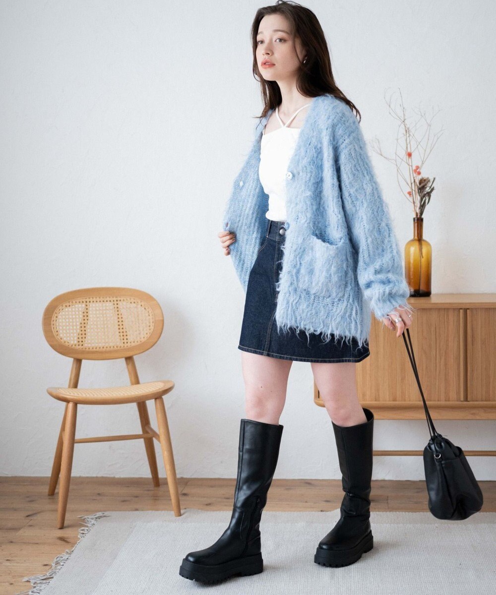 WEGO 【軽量】ブラッシュニットBIGカーディガン 