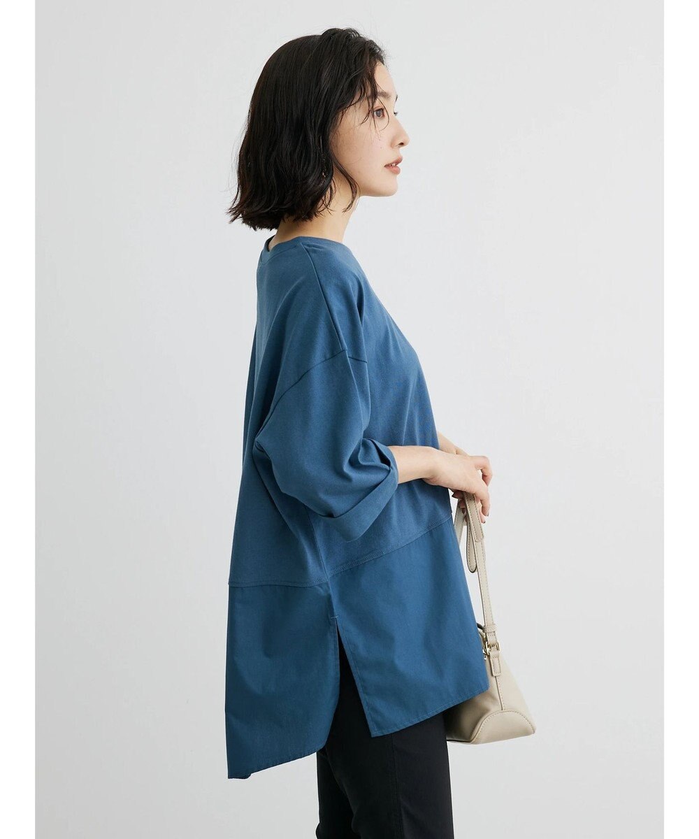 Green Parks ５分袖ドッキングバックスリットチュニック 