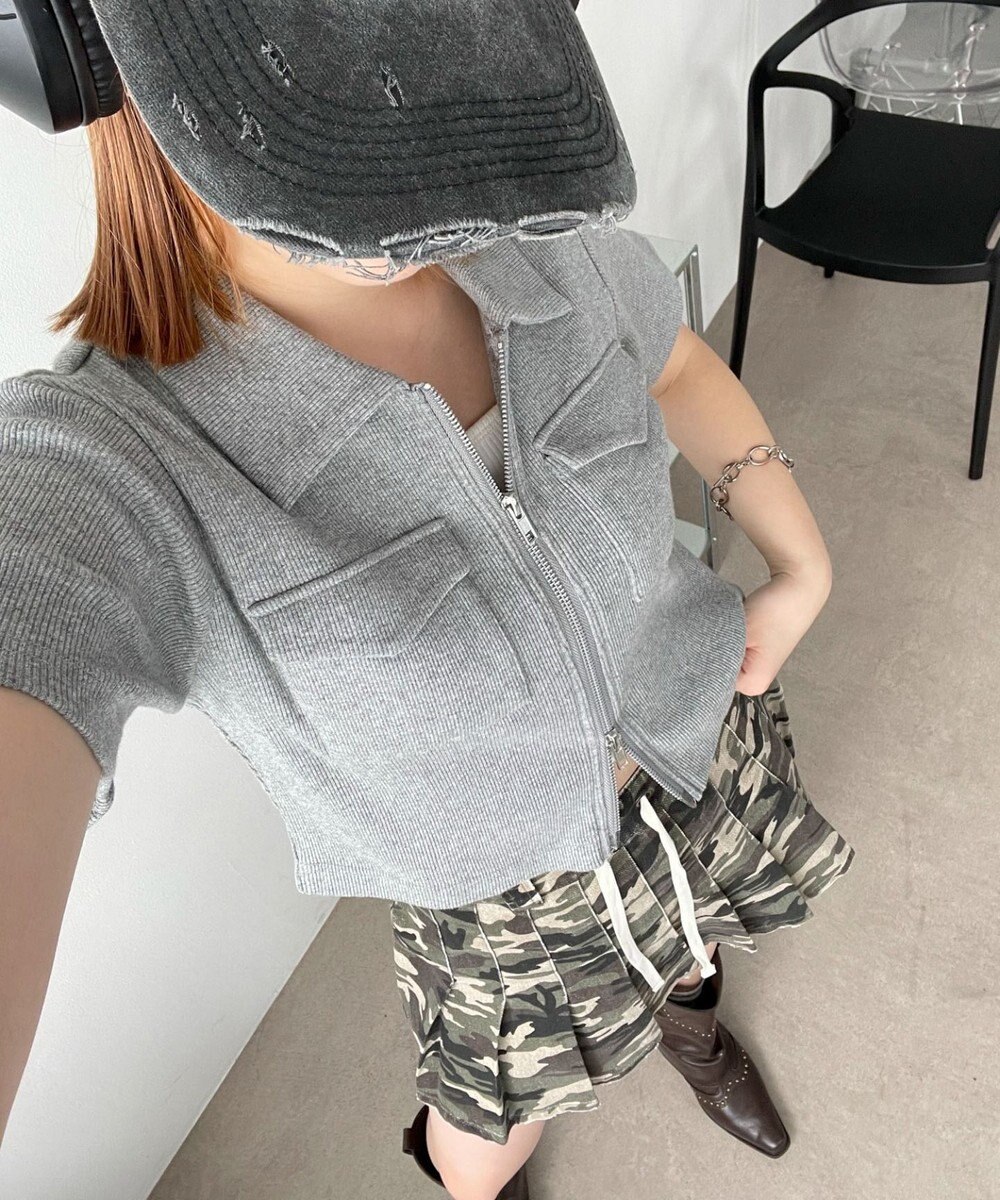 WEGO ポケットデザインWZIPトップス 