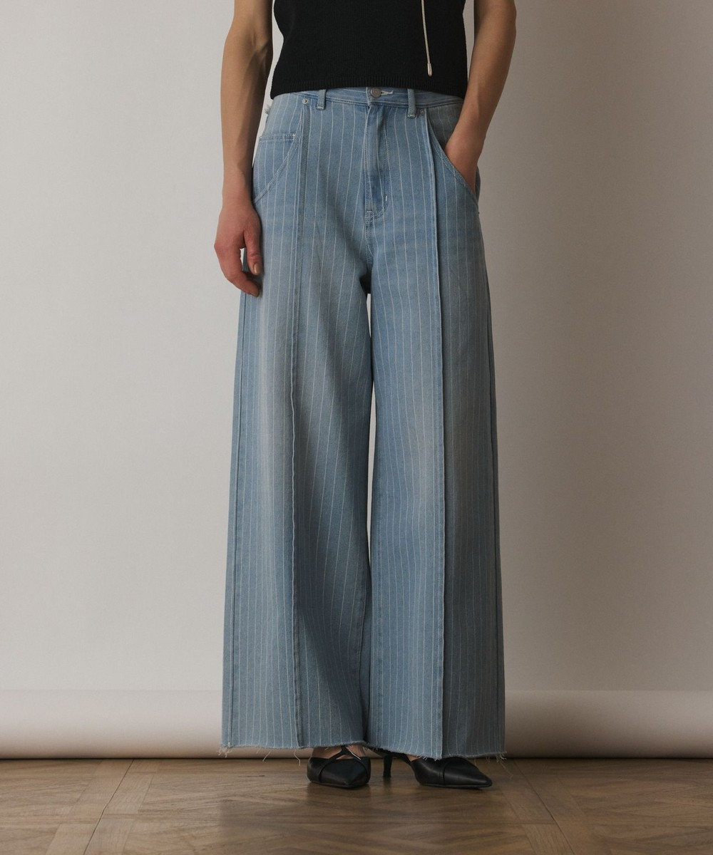 GRACE CONTINENTAL ヒッコリーデニムワイドパンツ 