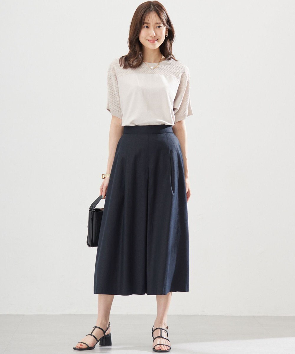 組曲 【WEB限定】メッシュ切り替えドルマン ニット 