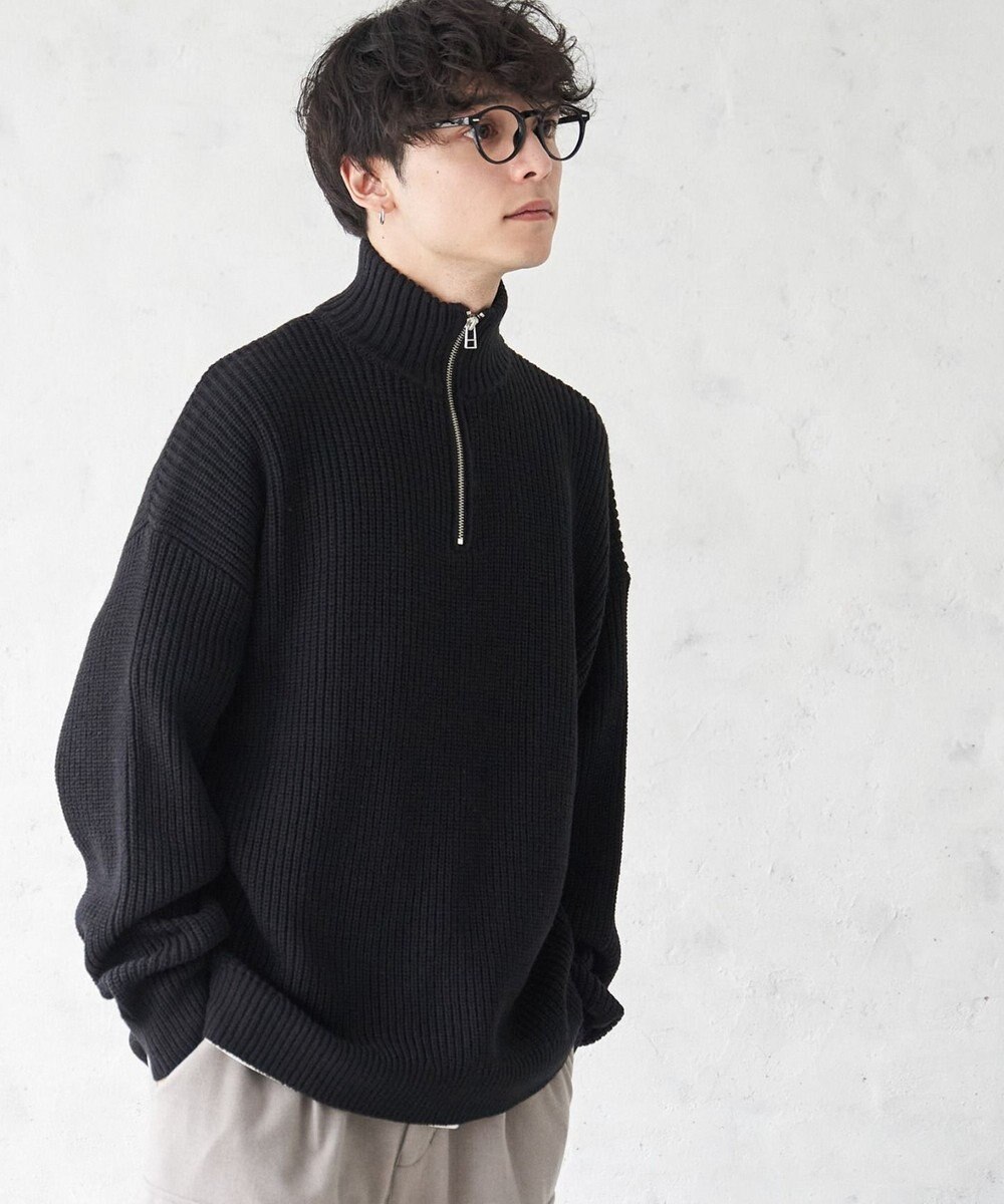 WEGO オーバーフィットハーフジッププルオーバー 