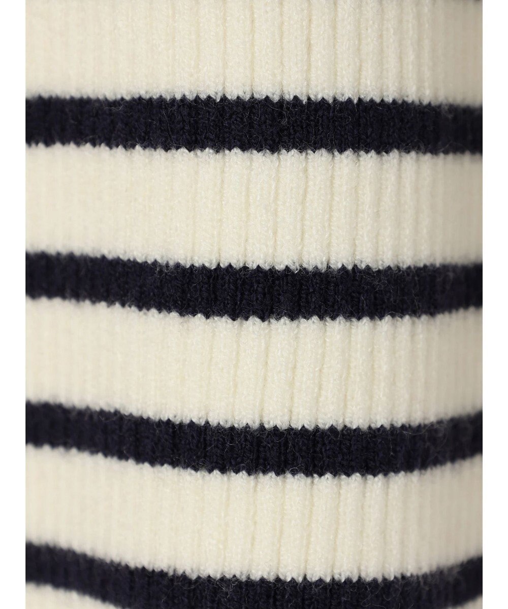 earth music&ecology ゴールド釦スリーブリブプルオーバー 