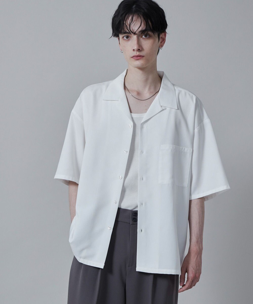 WEGO 【速乾/シワになりにくい】ドライポリオープンカラーシャツ(S) 