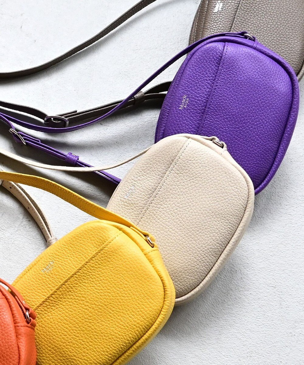 blancle シュリンクレザー ラウンドショルダーバッグ 