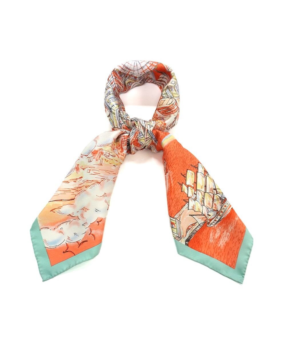 Marca 【伝統横濱スカーフ】YOKOHAMA MINATOMIRAI  大判 シルクツイル スカーフ 