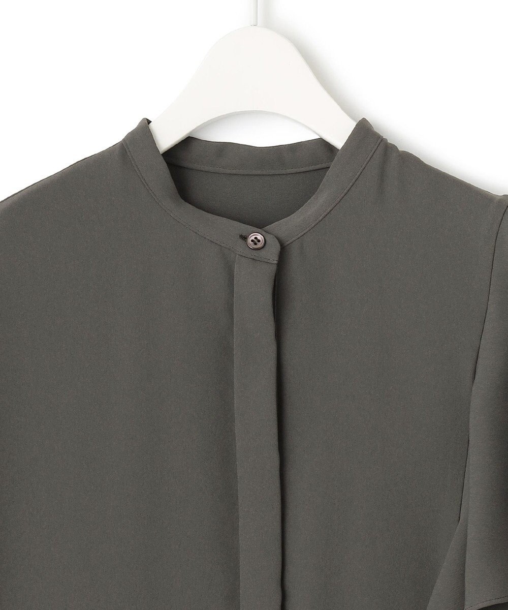 ICB 【接触冷感・UVケア・防シワ・洗える】エステルダブルクロス ラッフルスリーブワンピース 