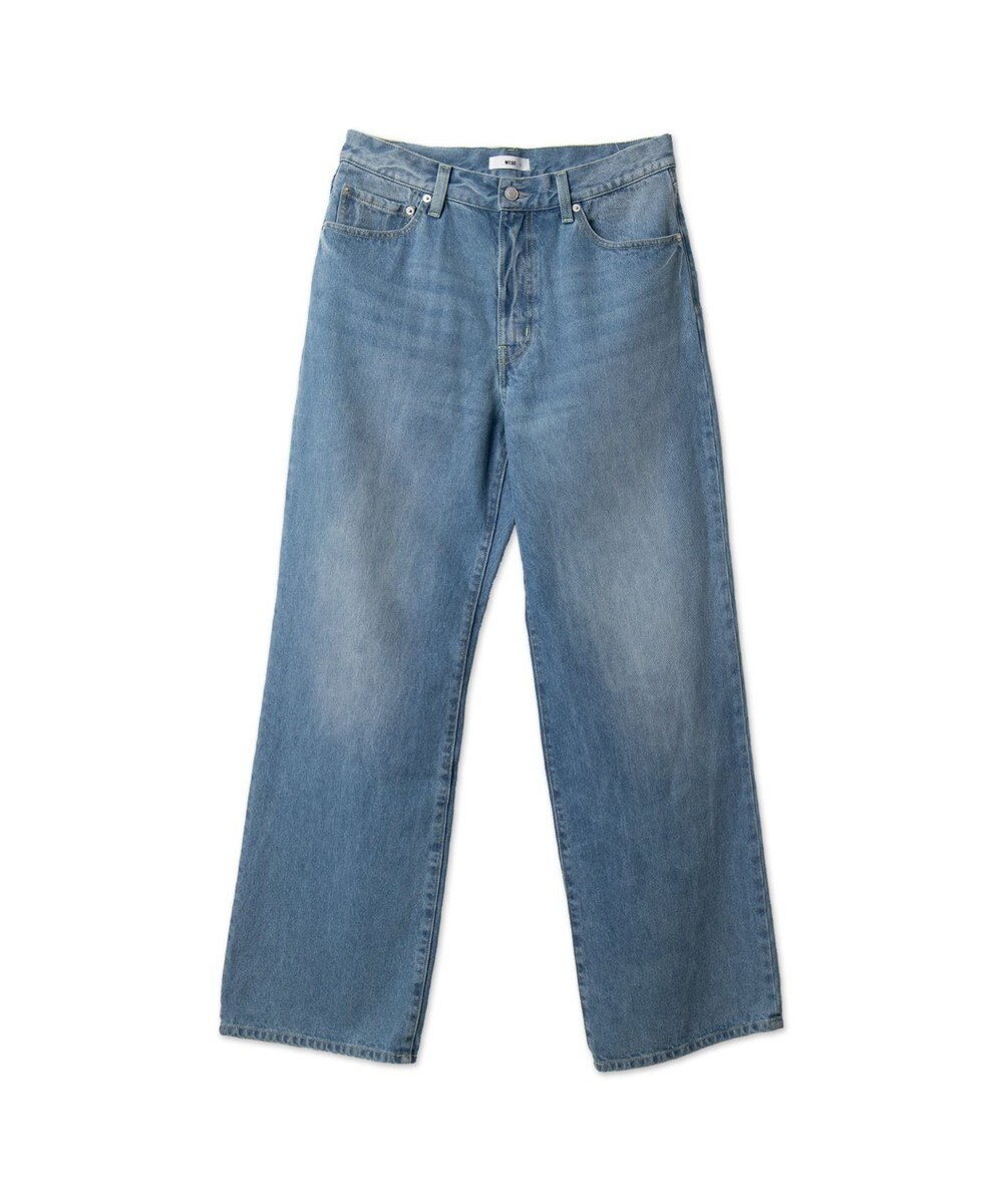 WEGO 【ユニセックス着用ITEM/SMLサイズ展開】デニムストレートパンツ 