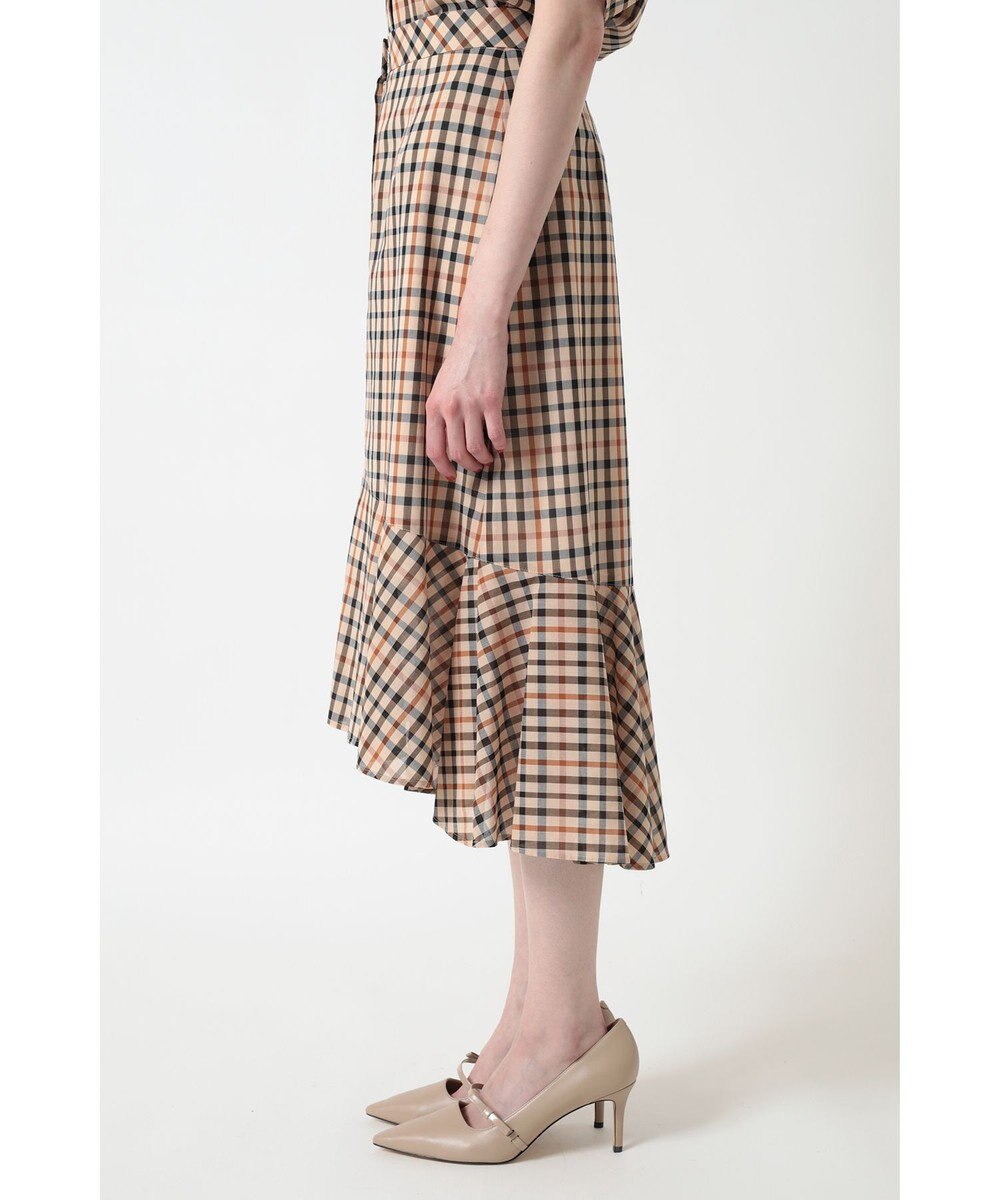 DAKS コットンボイル ペプラム フレアスカート 