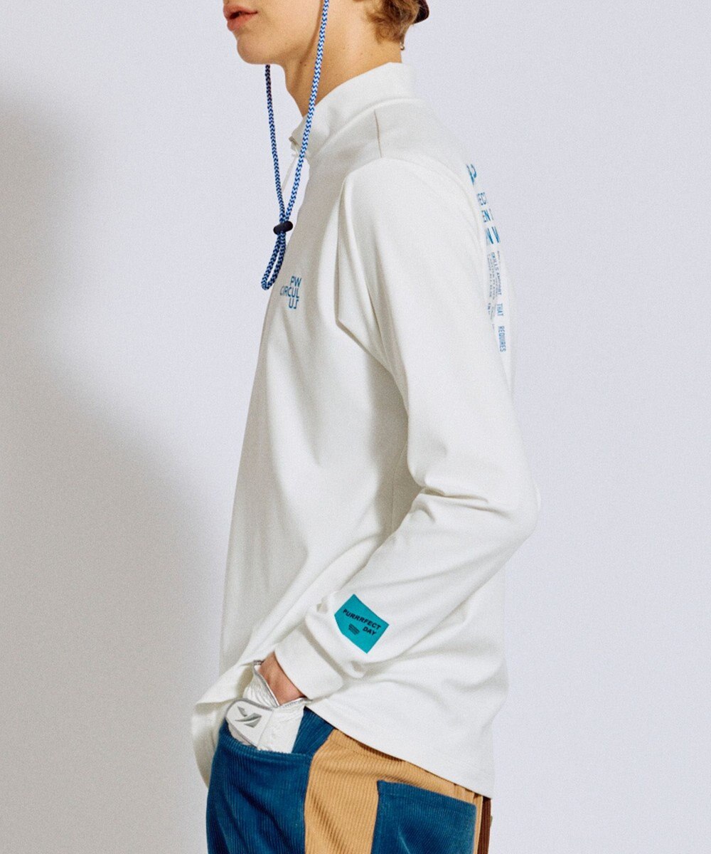 PW CIRCULUS 【吸水速乾 / UV遮蔽率99.5% UVカット / ストレッチ】【MEN】ハーフジップロングスリーブモックT ゴルフ 