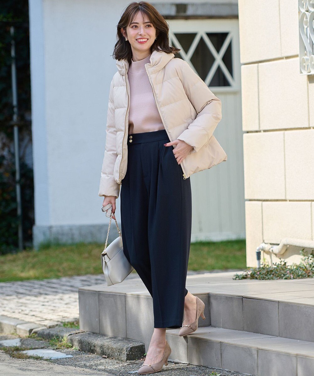 ANY SIS 【洗える】リブコンビボタン ニット 