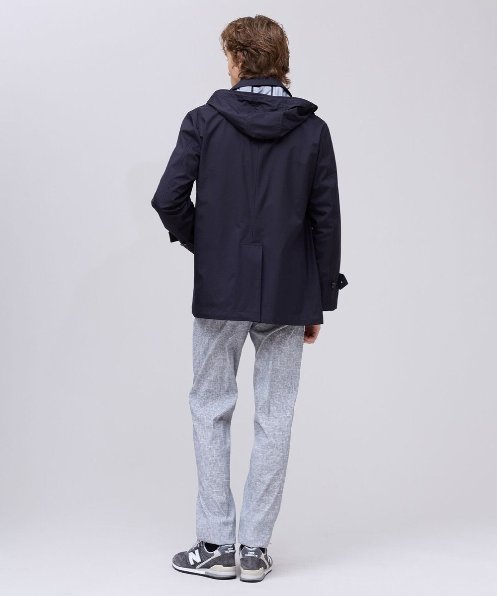 J.PRESS MEN 春の通勤にも【オンオフ兼用 / ストレッチ / 撥水】フードデタッチャブル バルマカンショートコート 