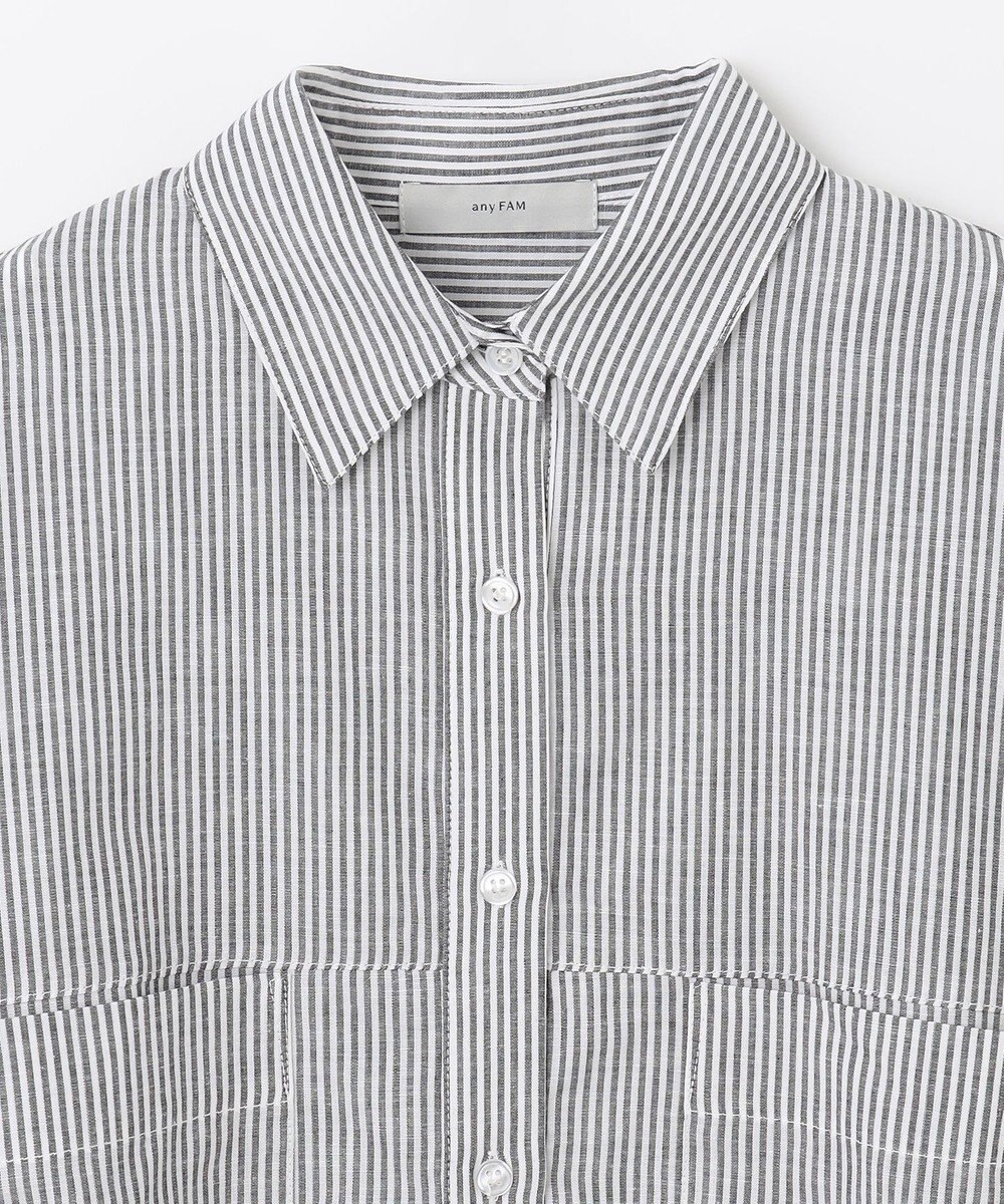 ANY 【洗濯機可能】ダブルポケット クロップドシャツ 