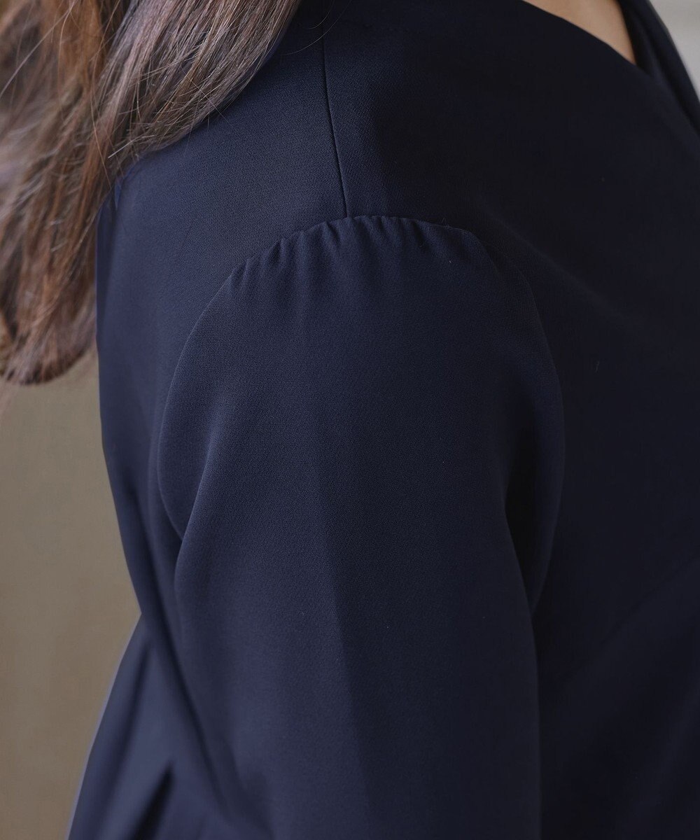 Tiaclasse 【ダブルクロス・洗える】 ナローVネックワンピース 