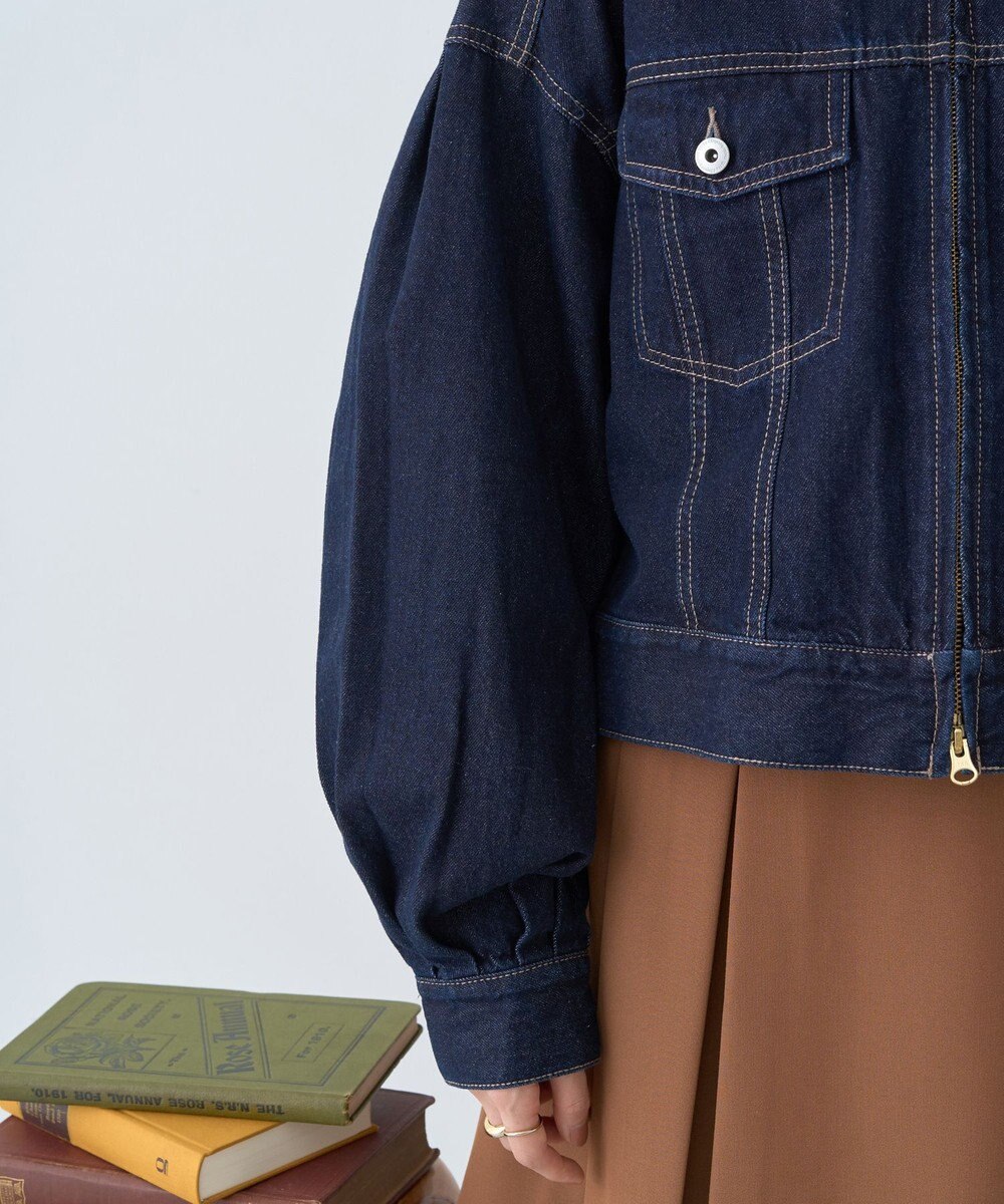 earth music&ecology ショートジップデニムジャケット 