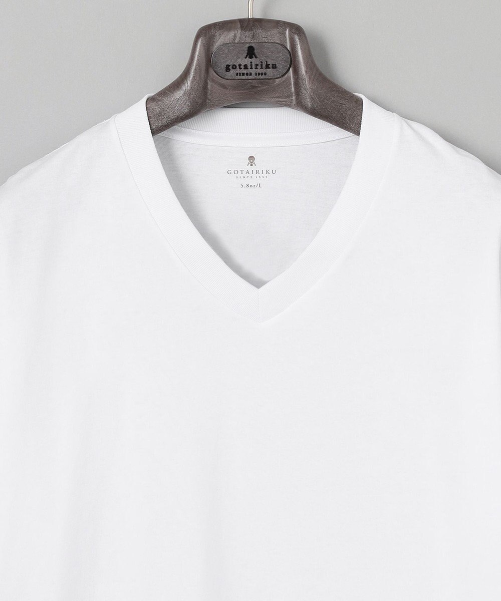 GOTAIRIKU ビジネスインナー/下着兼用【パックT】5.6oz 綿100％ スムース光沢加工 Tシャツ（Vネック/2枚セット） 