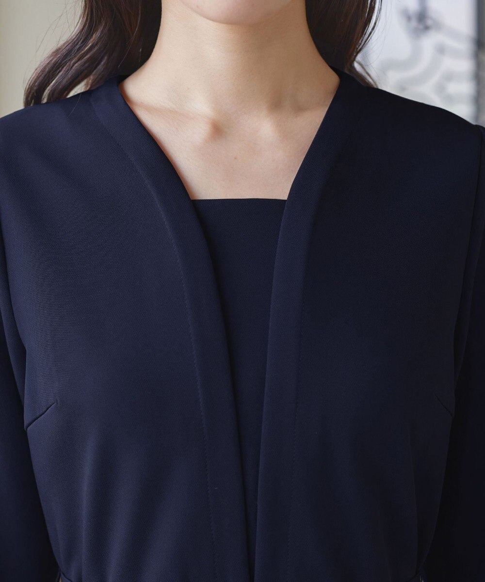 Tiaclasse 【ダブルクロス・洗える】 ナローVネックワンピース 