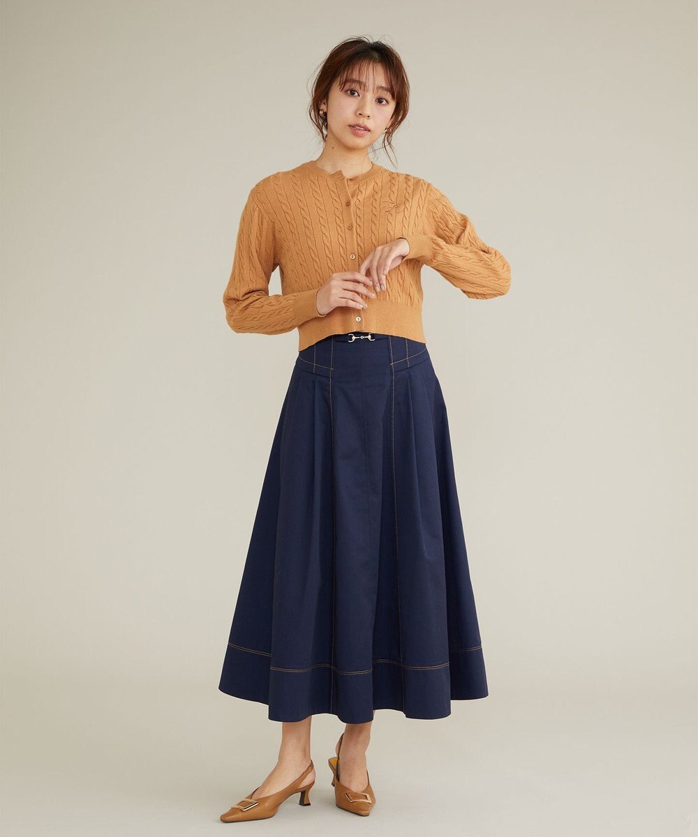 Feroux 【古畑星夏さん着用・アンサンブル】ロゴ刺繍入りケーブルアンサンブル ニット 