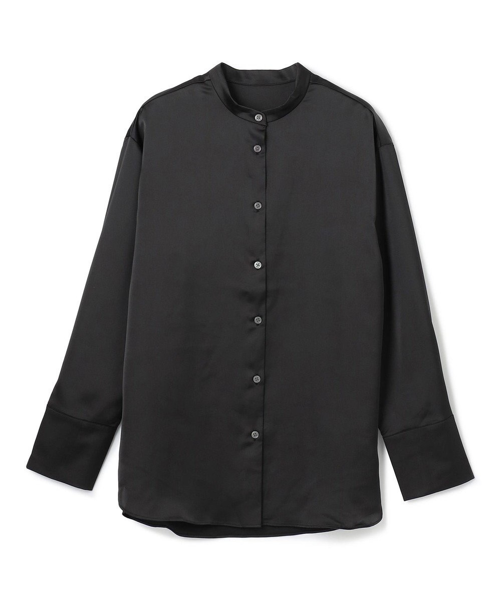 UNFILO L サテン バンドカラーシャツ 