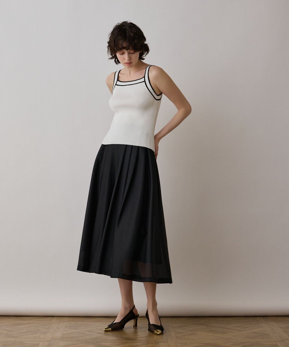 GRACE CONTINENTAL バイカラーリブニットトップ 