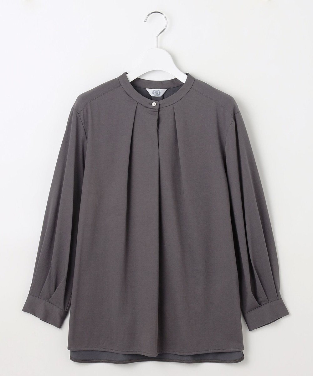 J.PRESS LADIES L シャツジャージー バンドカラー カットソー 