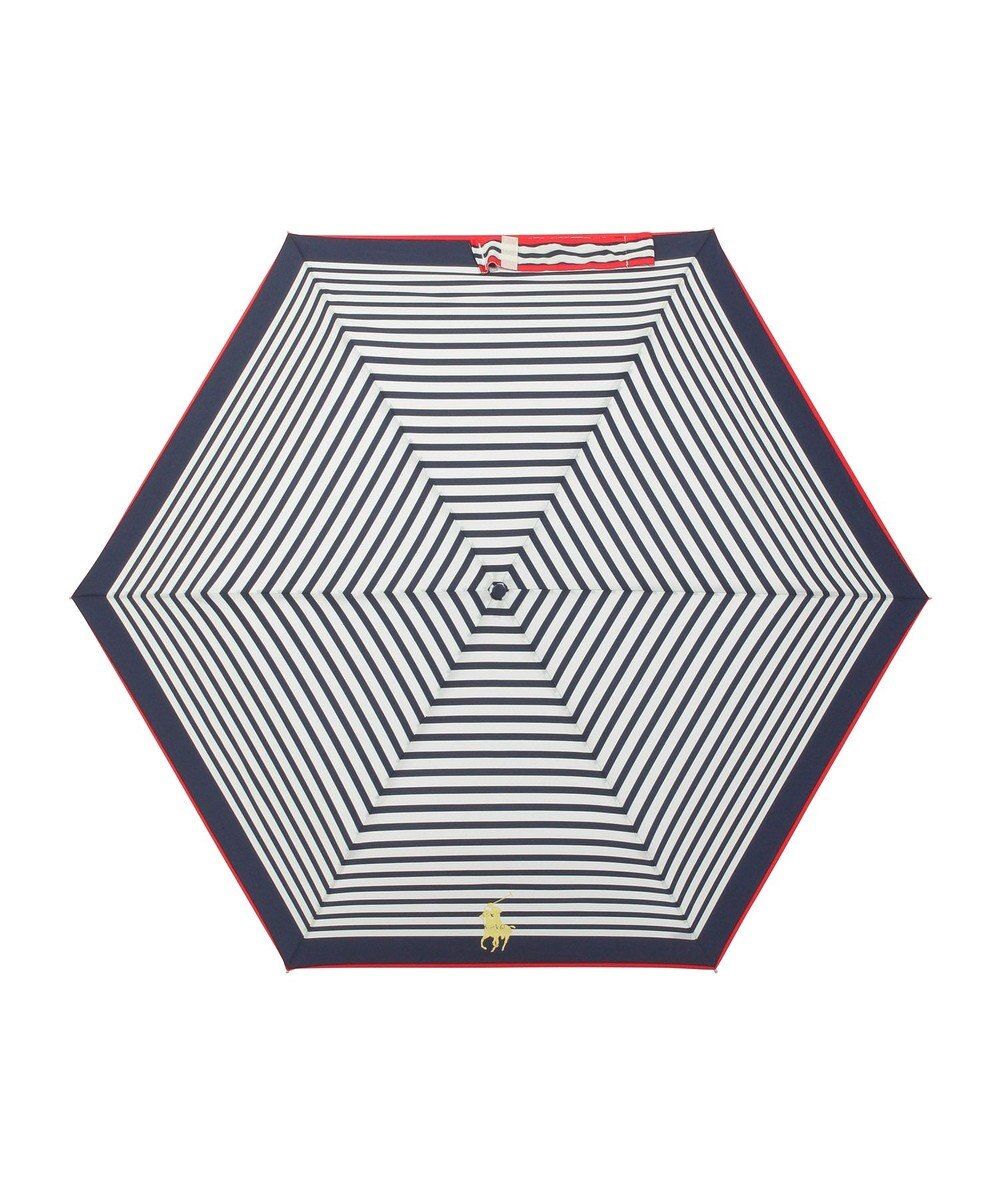 MOONBAT POLO RALPH LAUREN(ポロ ラルフローレン)ポロポニー ボーダー 折りたたみ傘 簡単開閉 