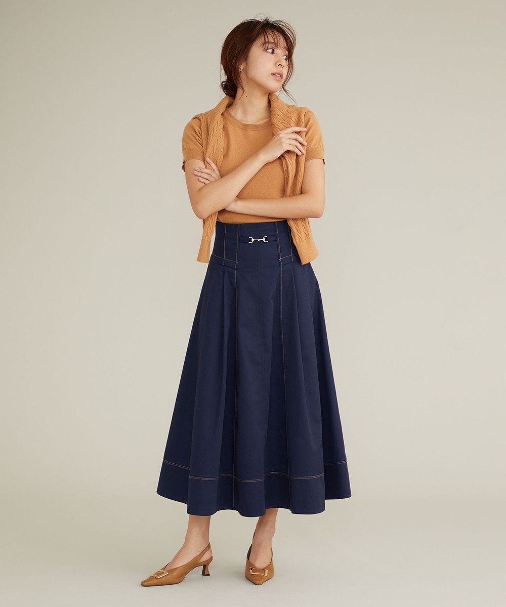 Feroux 【古畑星夏さん着用・アンサンブル】ロゴ刺繍入りケーブルアンサンブル ニット 