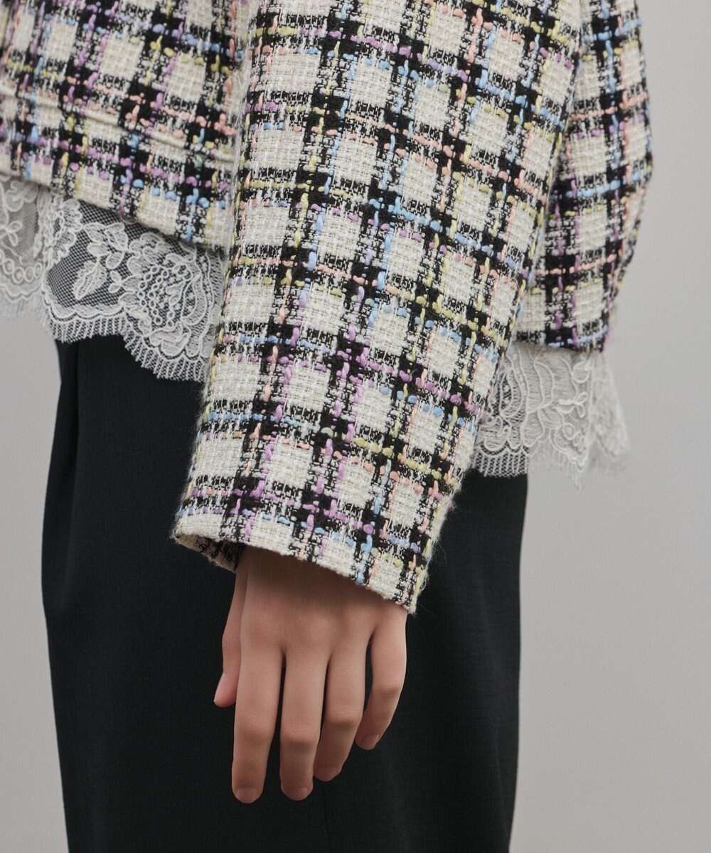 GRACE CONTINENTAL レースヘムツイードジャケット 
