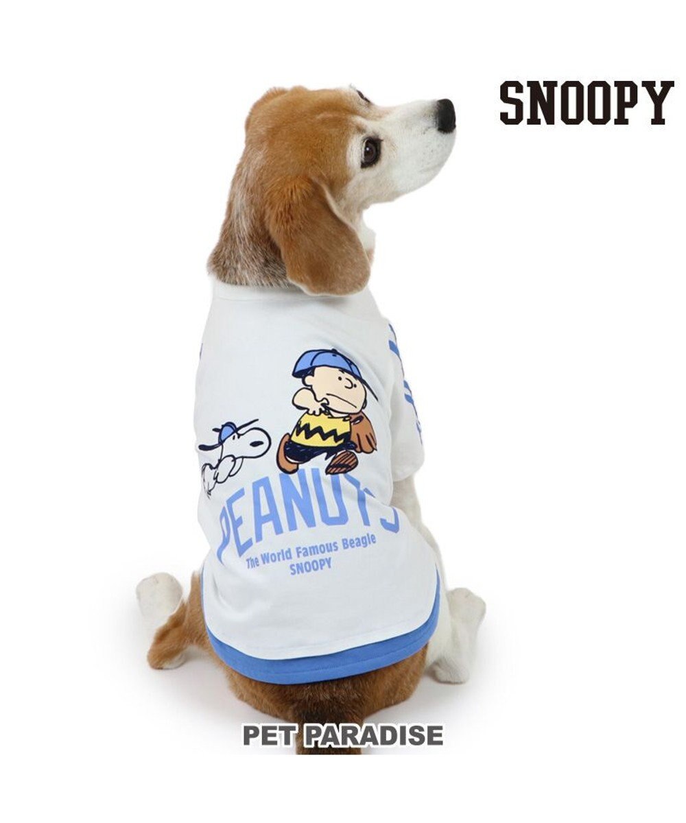 PET PARADISE スヌーピー Tシャツ 《ファインプレー柄》 白色 中型犬 大型犬 ファインプレー柄