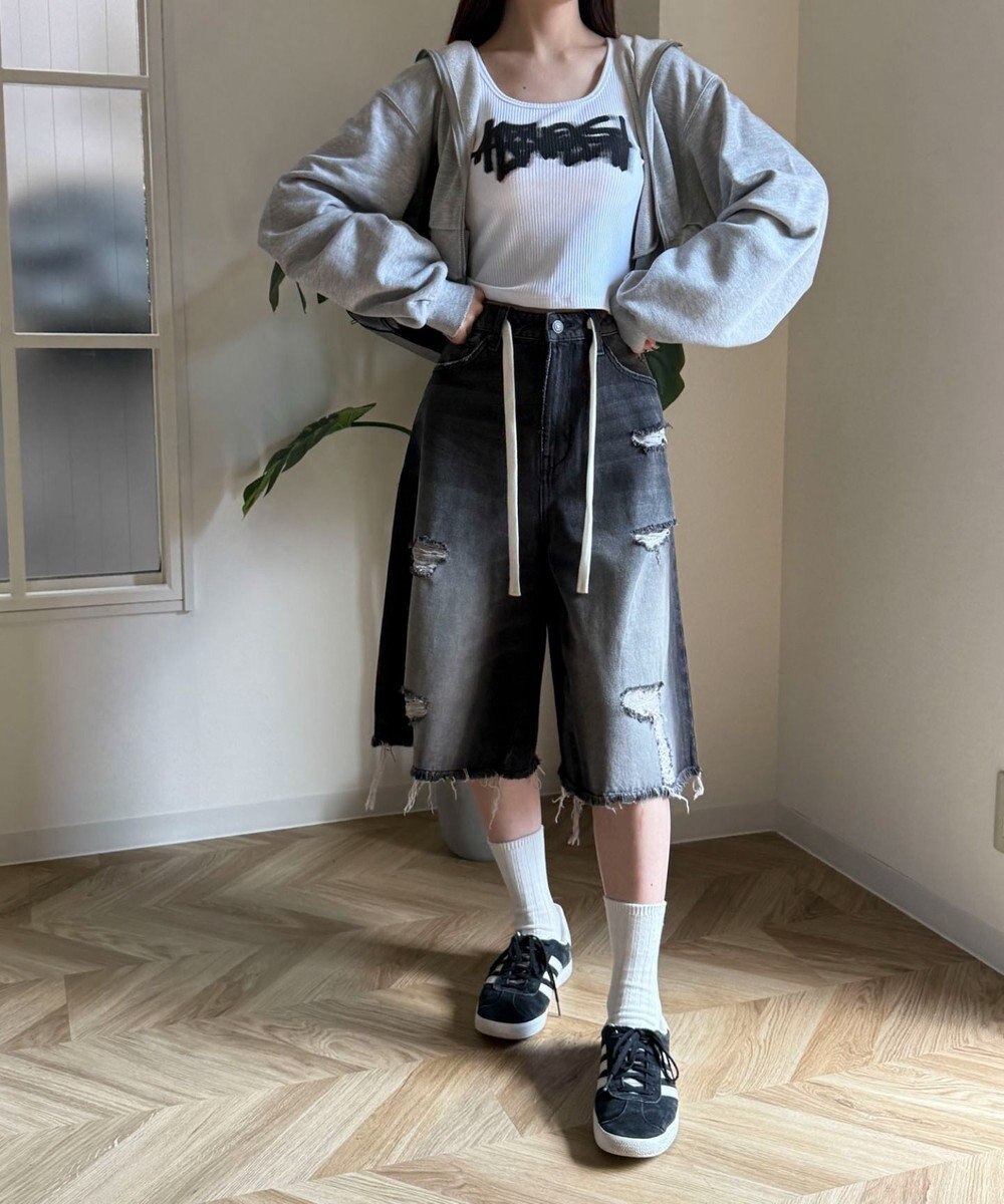 WEGO 【カップ付きインナー】グラフィックカップ付きリブタンク 