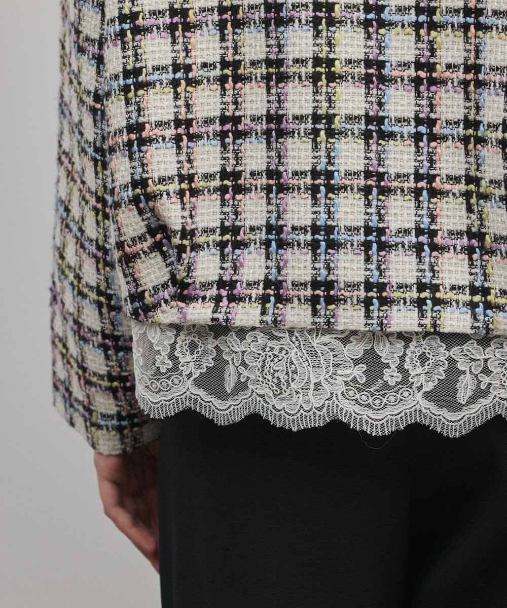 GRACE CONTINENTAL レースヘムツイードジャケット 