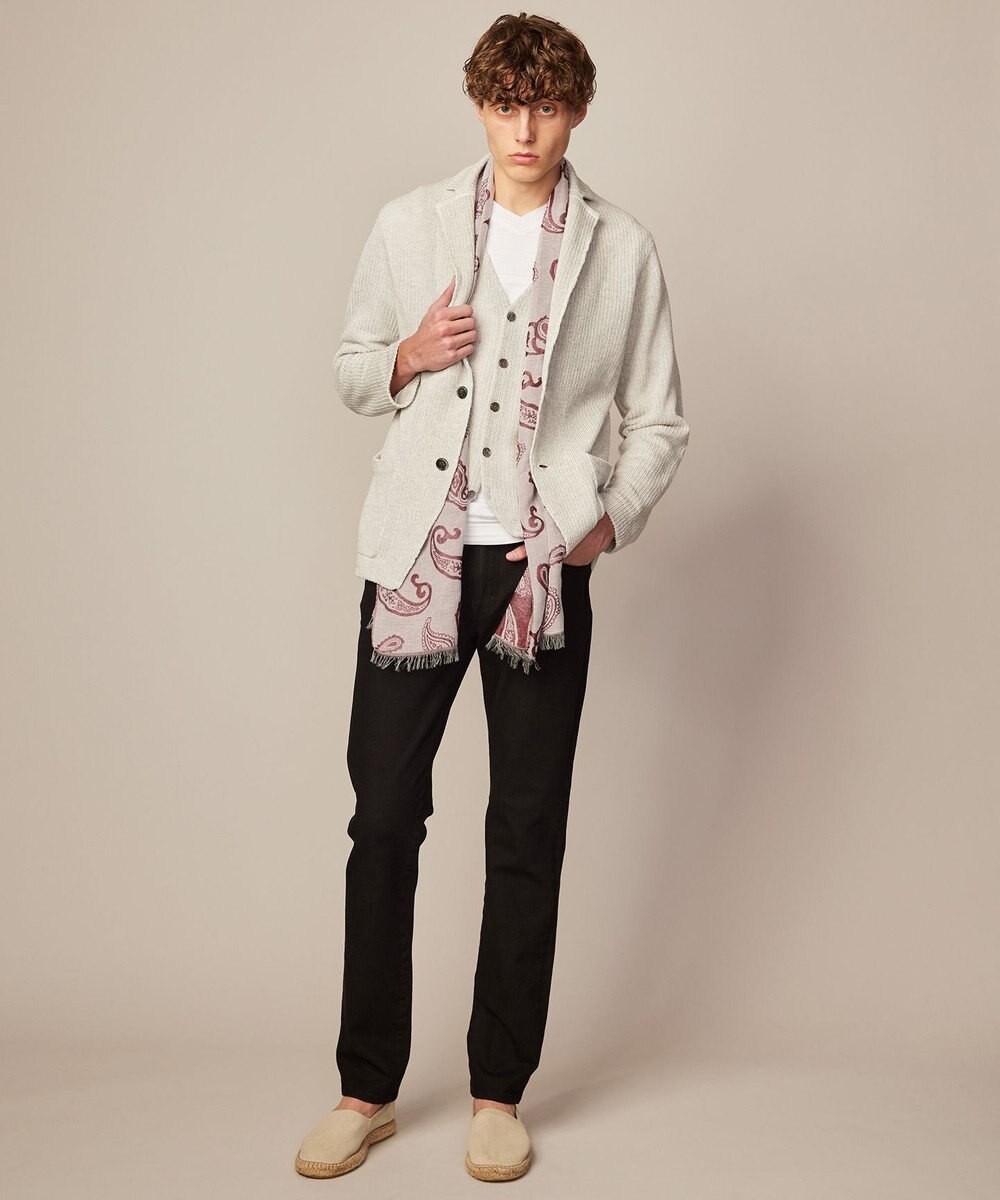 JOSEPH ABBOUD 【洗える】ストローヤーン ニット ベスト 