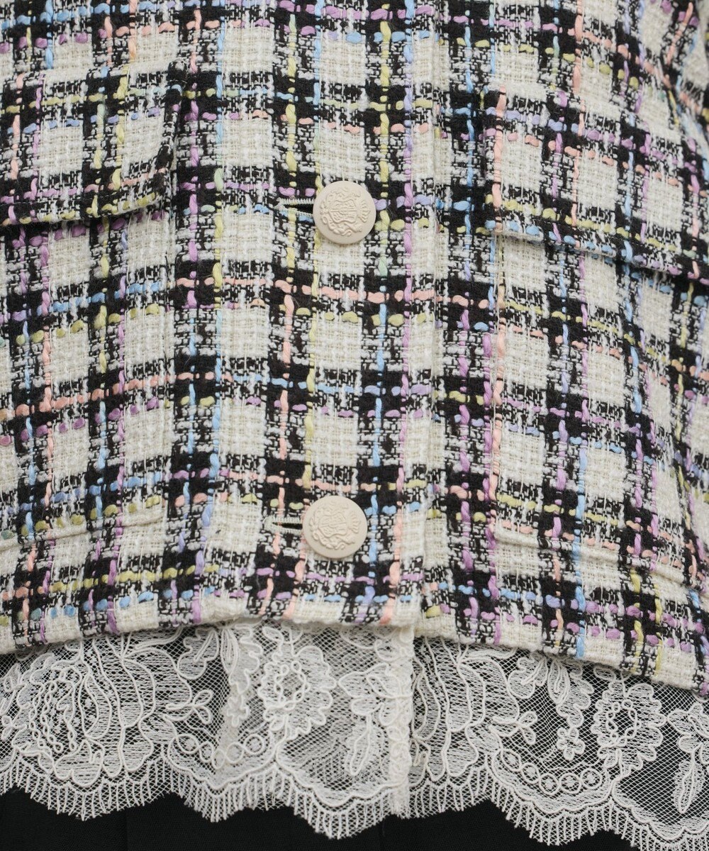 GRACE CONTINENTAL レースヘムツイードジャケット 