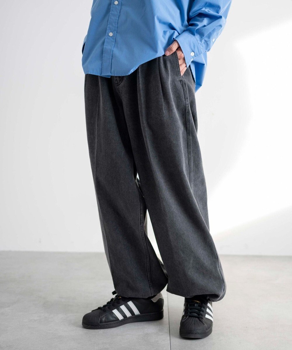 WEGO 【ウエストゴム】スーパーバギーデニムスラックス 