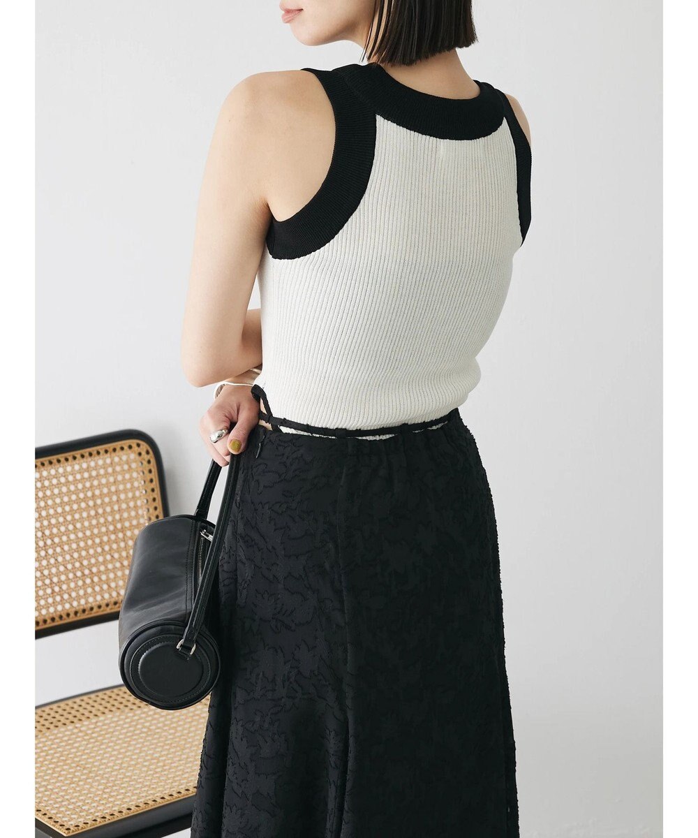 Green Parks デザインヘム配色ニットタンクトップ 