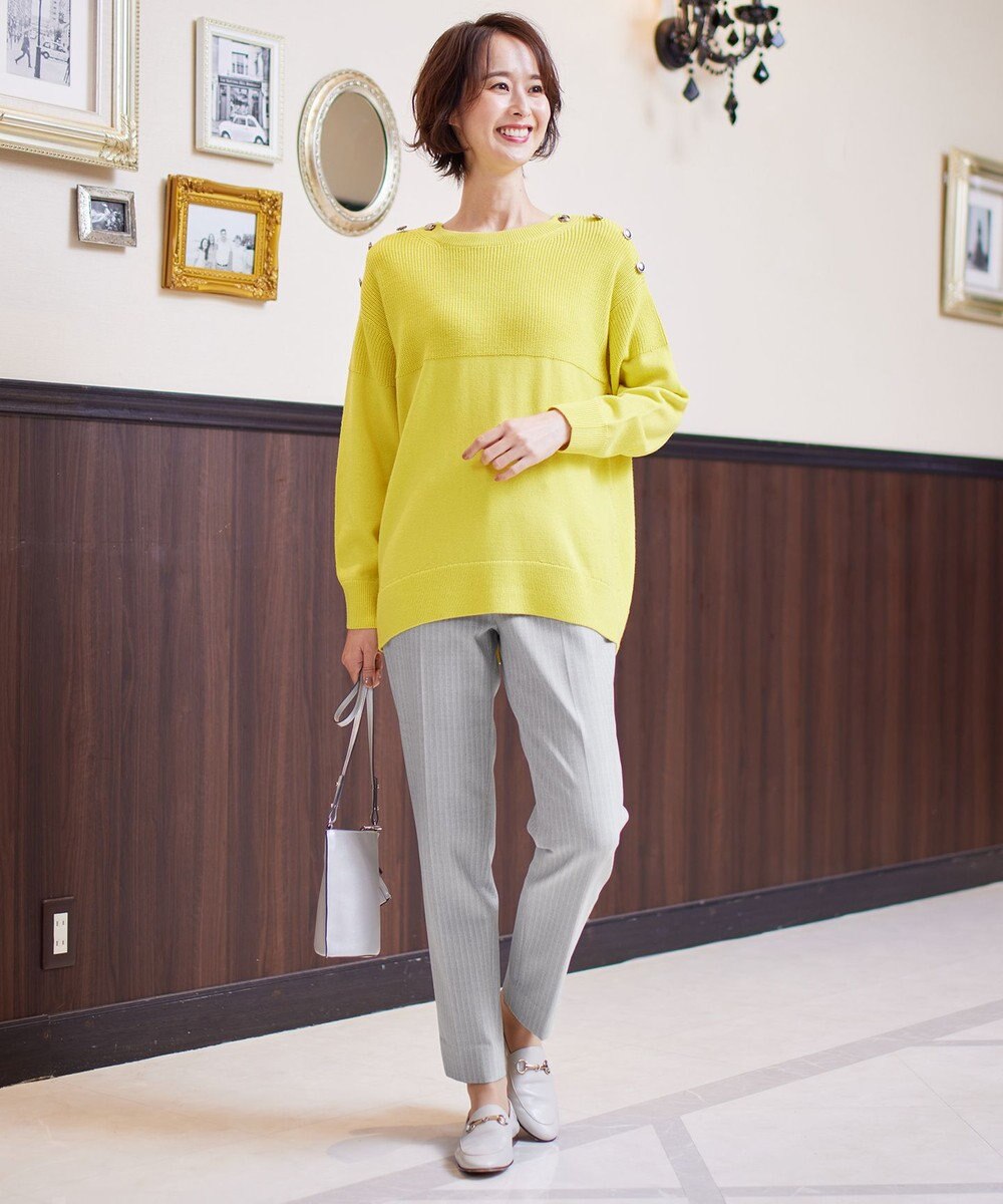 自由区 【洗える】ウールミックス フレンチマリン風ニット 