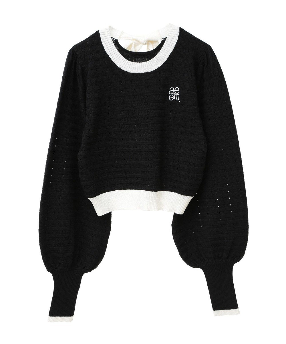 earth music&ecology 配色バックリボンプルオーバー 