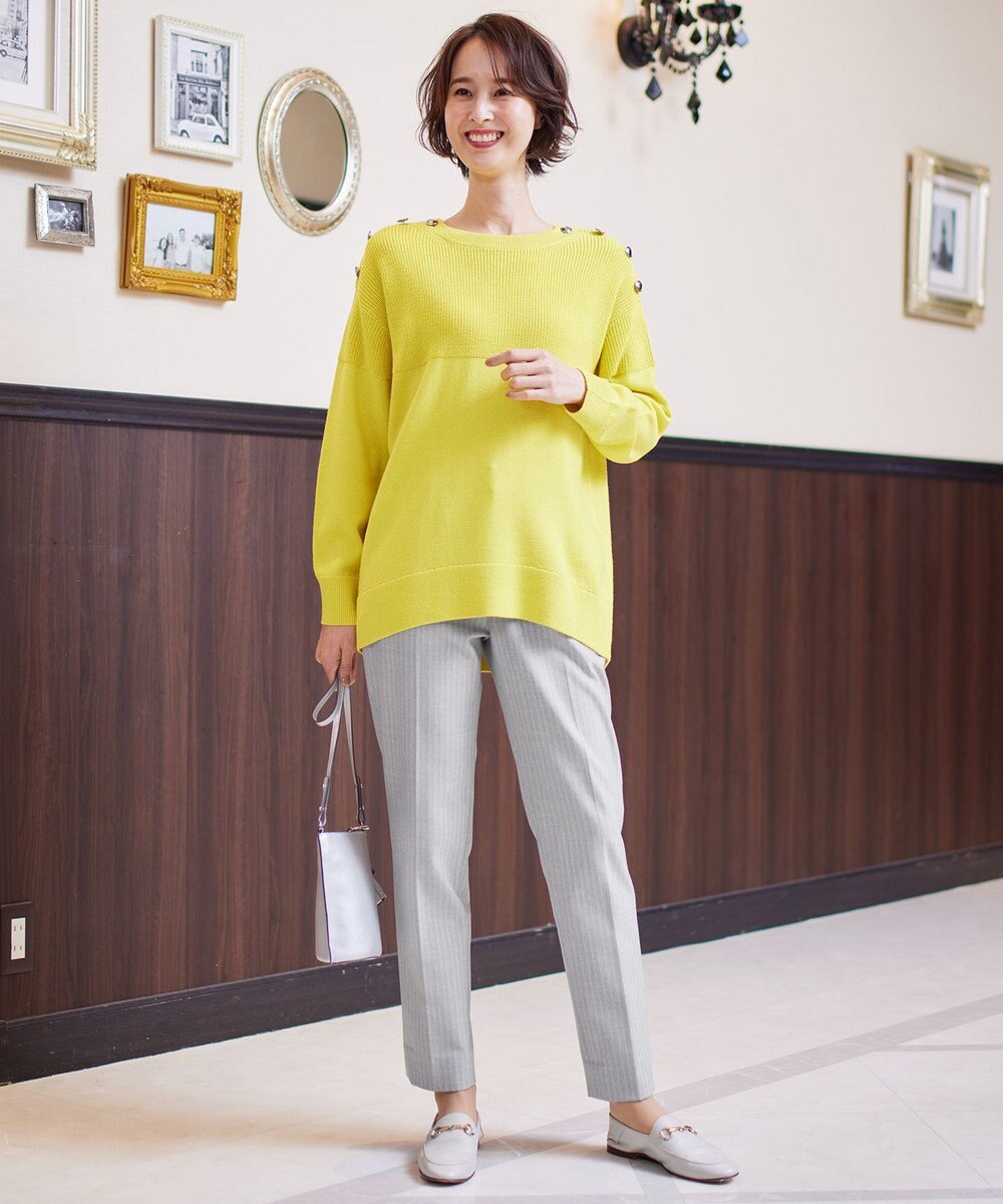 自由区 【洗える】ウールミックス フレンチマリン風ニット 