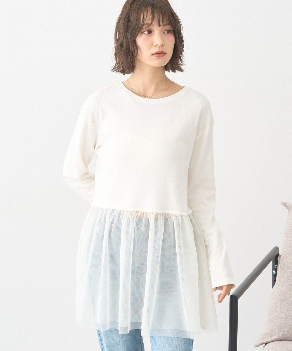 earth music&ecology 【吸湿発熱】あったかフェミニンインナー（チュールヘム） 