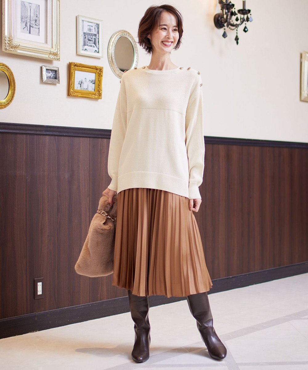 自由区 【洗える】ウールミックス フレンチマリン風ニット 